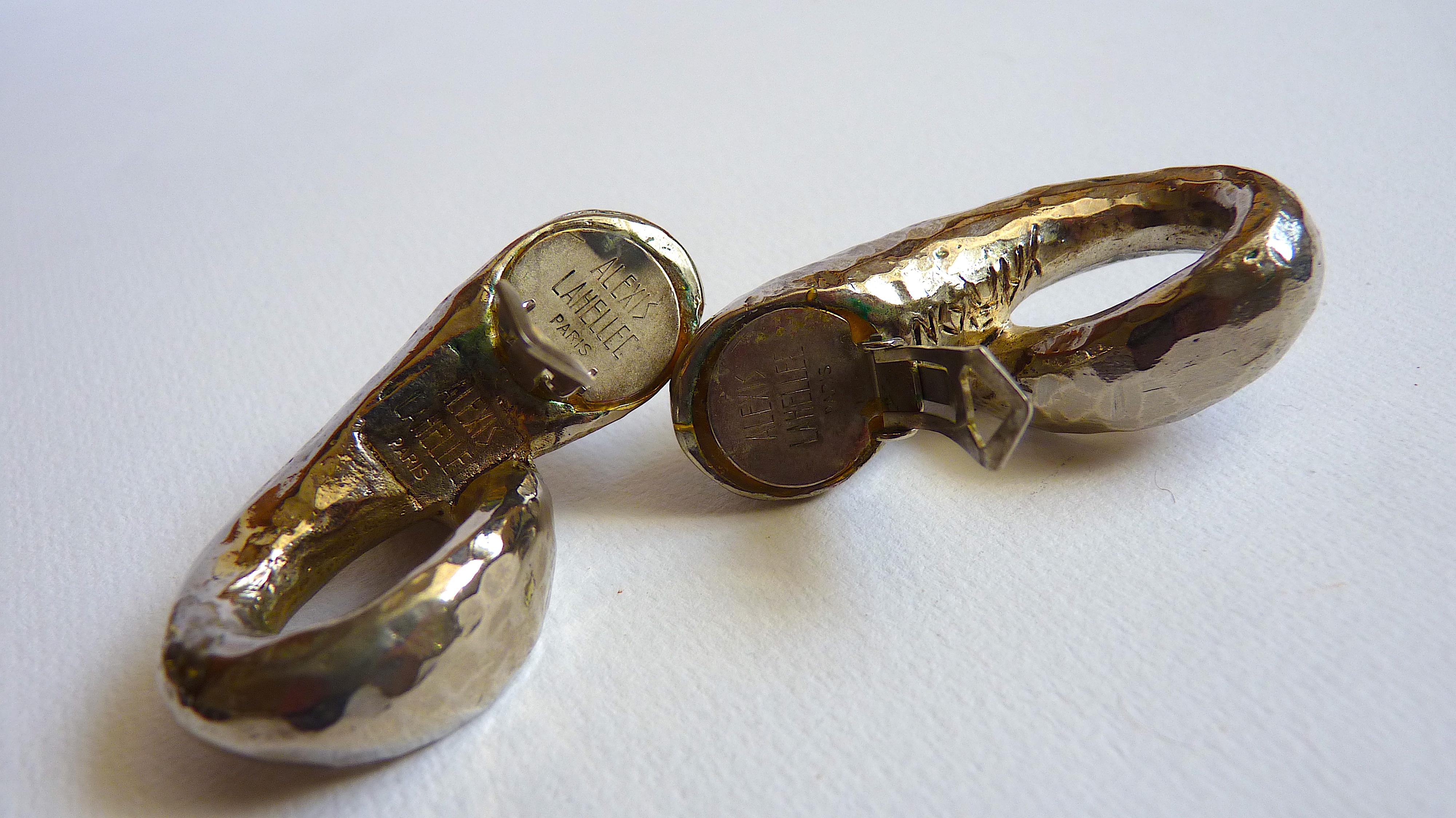 Alexis Lahellec Paris Snake Clip On Earrings from the 1980s 4