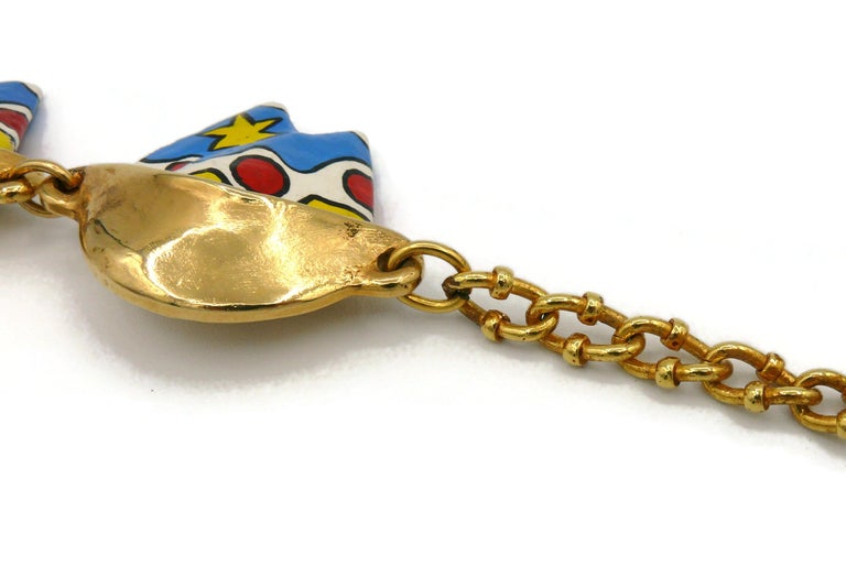 Collier Vintage Alexis Lahellec - Bijou Doré Occasion, Pendentif Forme Originale