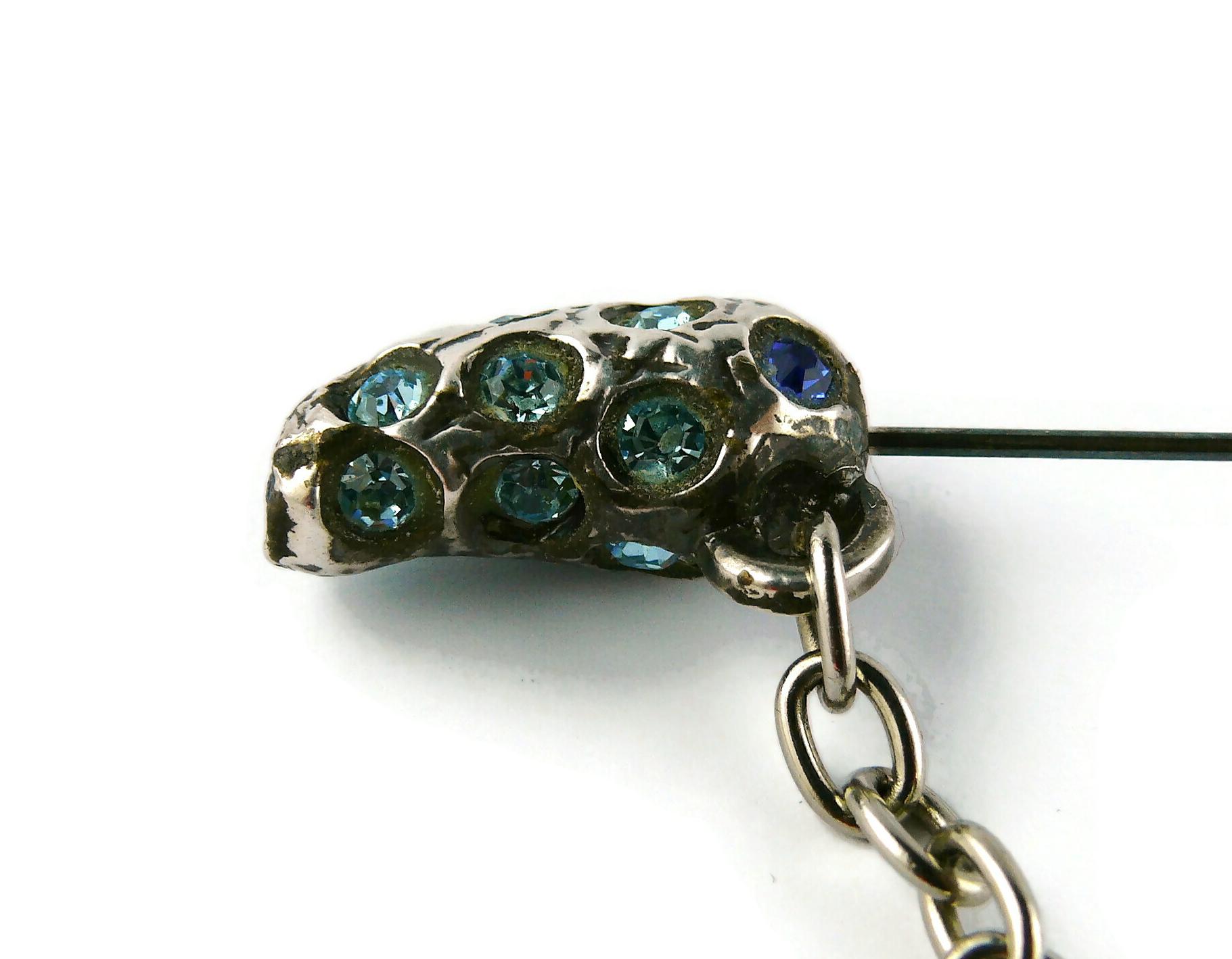 Alexis Lahellec Vintage Oversized Jewelled Pin Brooch For Sale 6