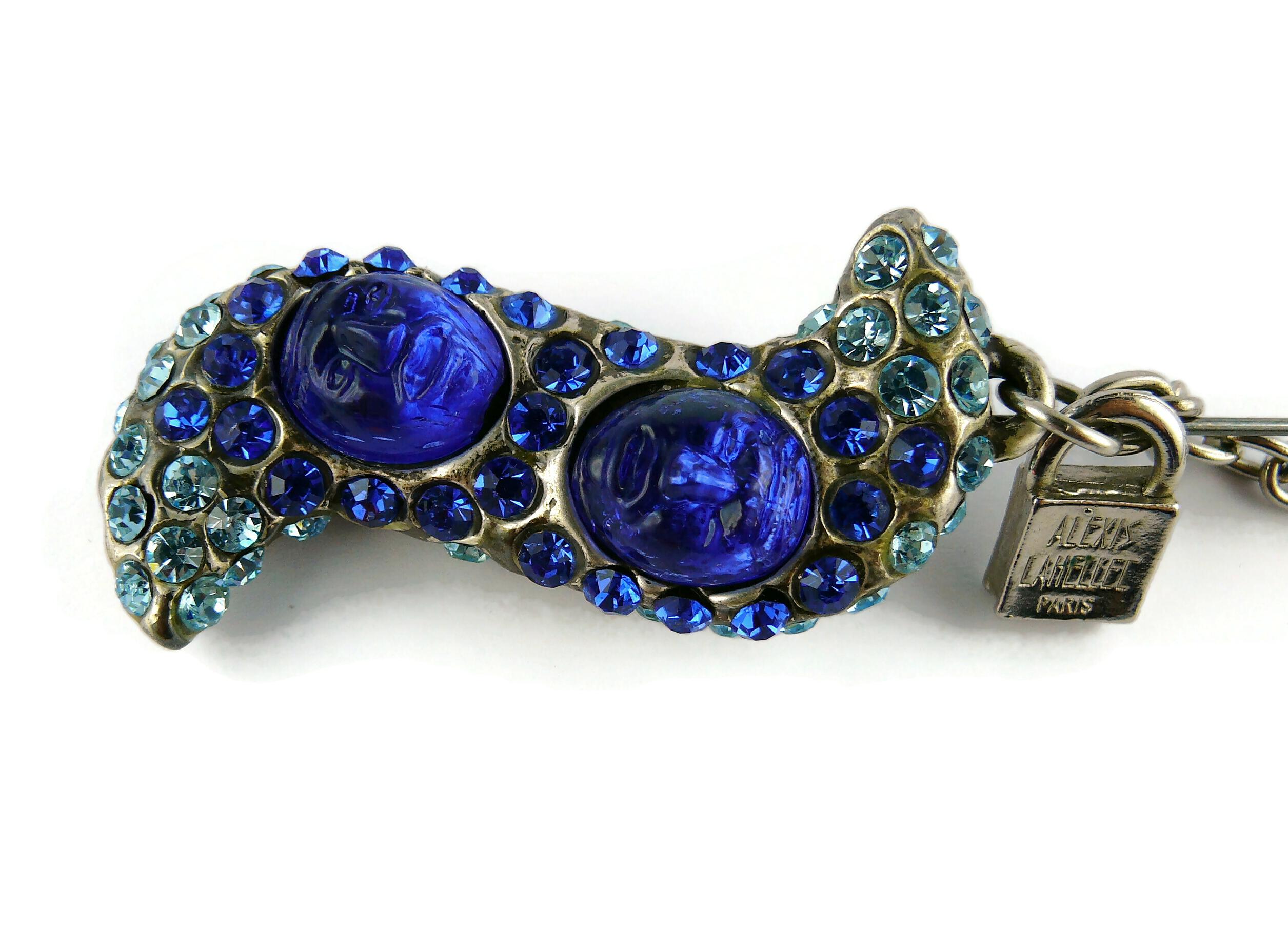 Alexis Lahellec Vintage Oversized Jewelled Pin Brooch In Good Condition For Sale In Nice, FR