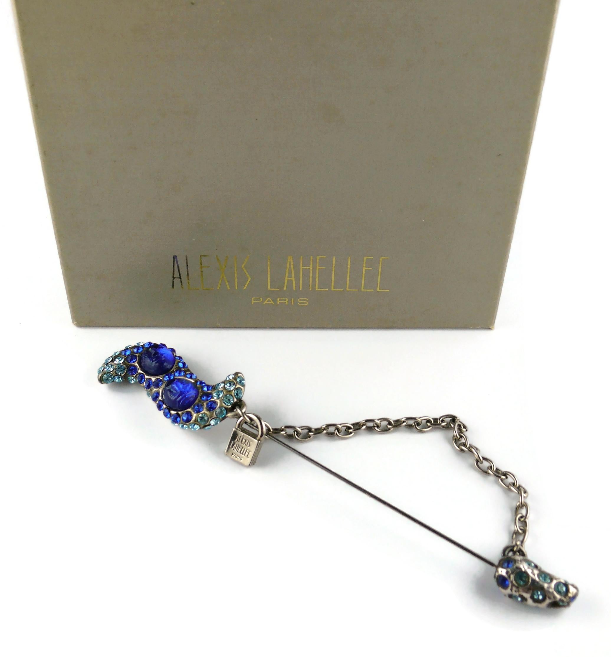 Alexis Lahellec Vintage Oversized Jewelled Pin Brooch For Sale 1