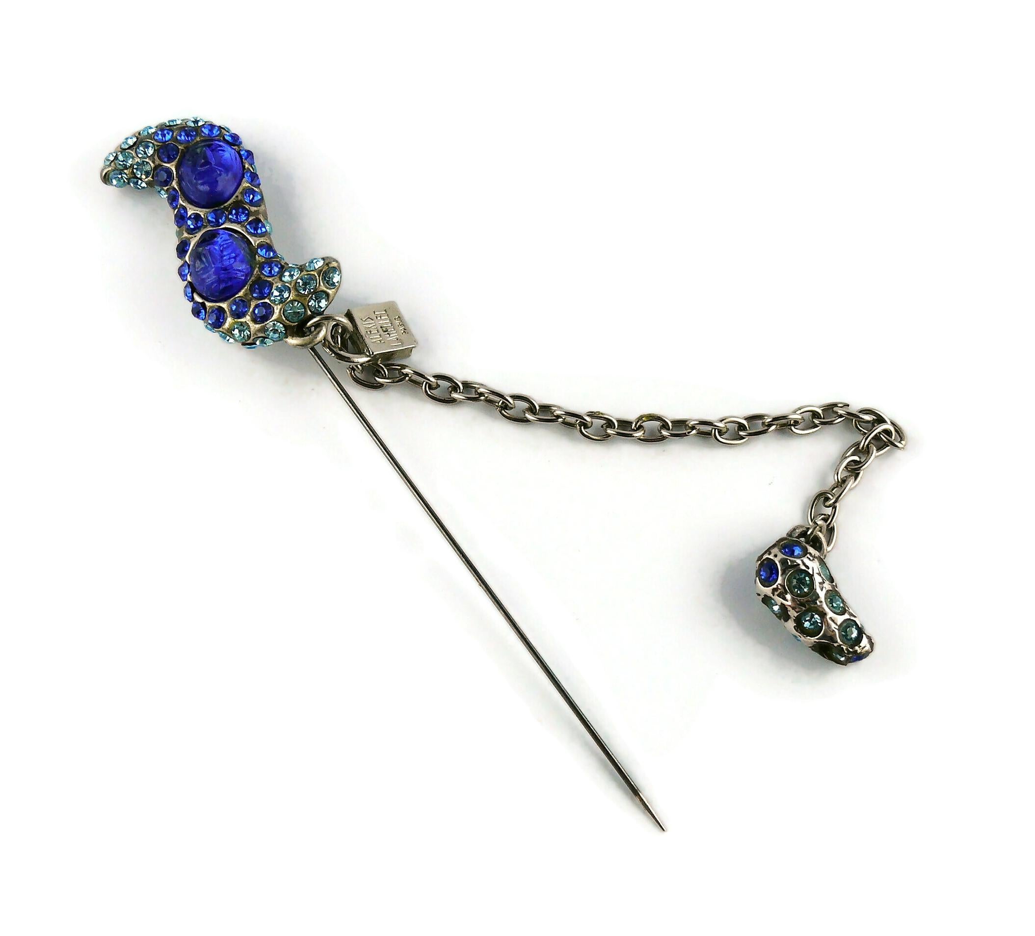 Alexis Lahellec Vintage Oversized Jewelled Pin Brooch For Sale 2