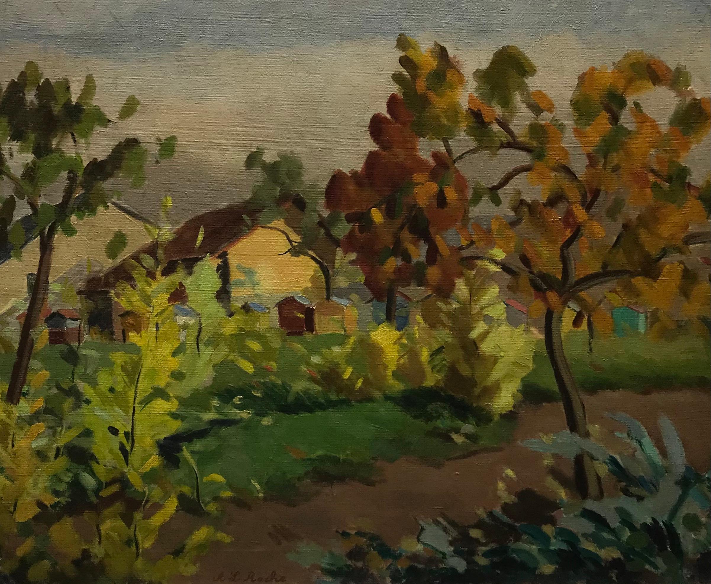 Alexis Louis Roche Landscape Painting - Autumn landscape