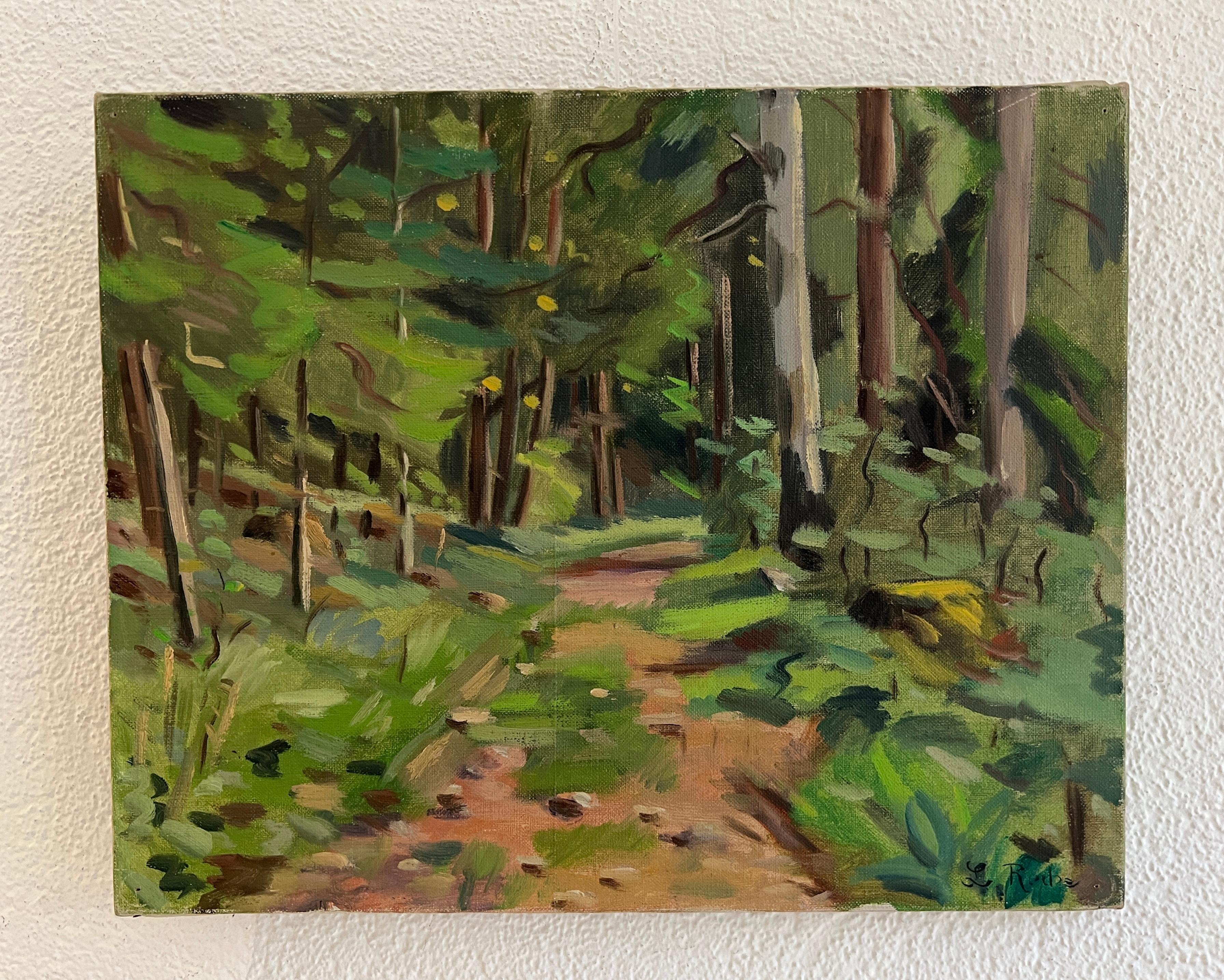 Camino forestal - Painting de Alexis Louis Roche