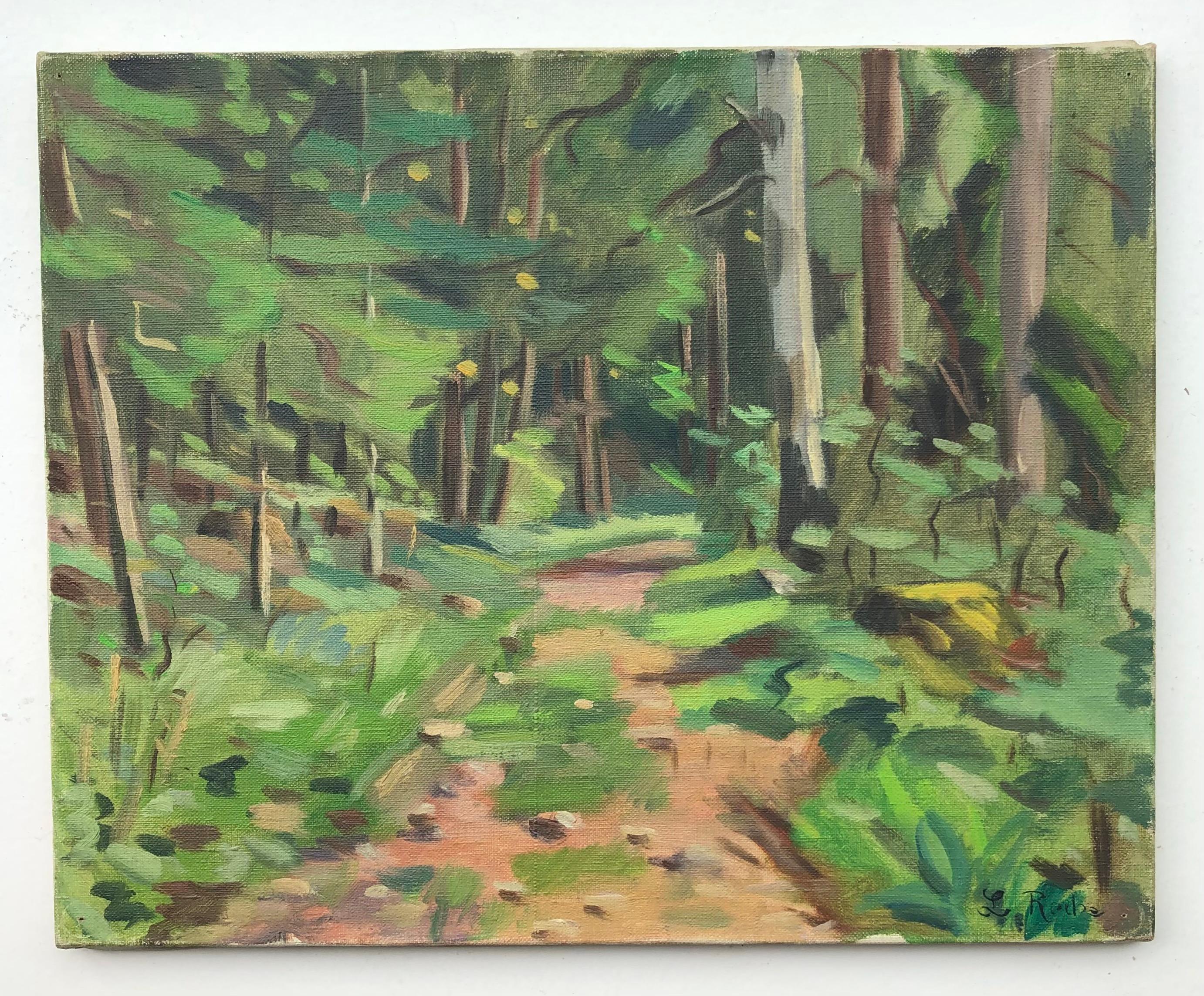 Undergrowth path - Painting by Alexis Louis Roche