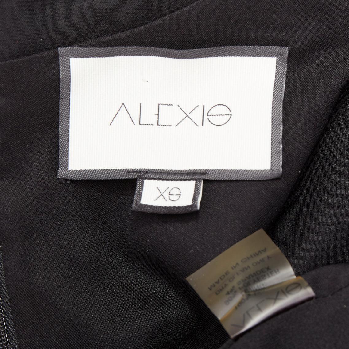 ALEXIS Maximila ruched sleeves skinny leg crepe black tapered jumpsuit XS For Sale 3