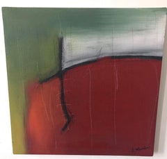 Pintura abstracta sobre lienzo -- Raíces de Iroko IX