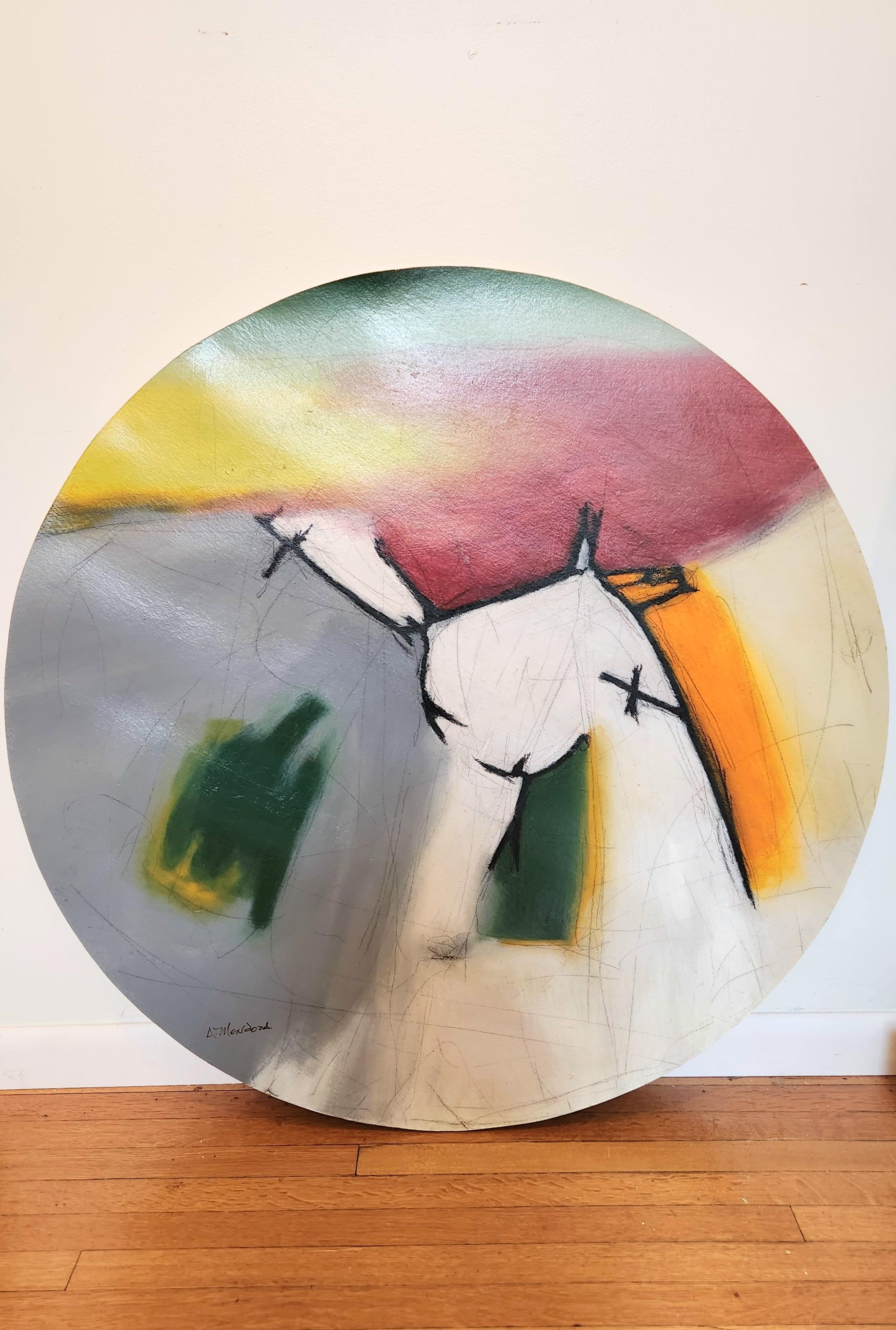 Abstract Painting Alexis Mendoza - Techniques mixtes et peinture à l'huile sur bois - Ofrenda 10 