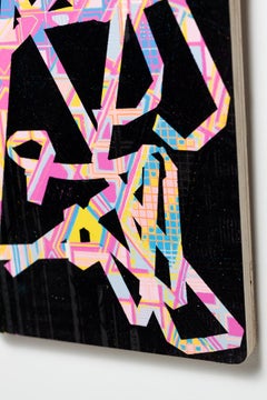 "E.T. Abstrakte Muster, geometrische Abstraktion, Holzschnitt, Monodruck „Doodle“