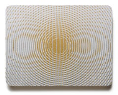 „Follow“, Abstrakte Muster, Geometrische Abstraktion, Holzschnitt-Monogramm auf Tafel