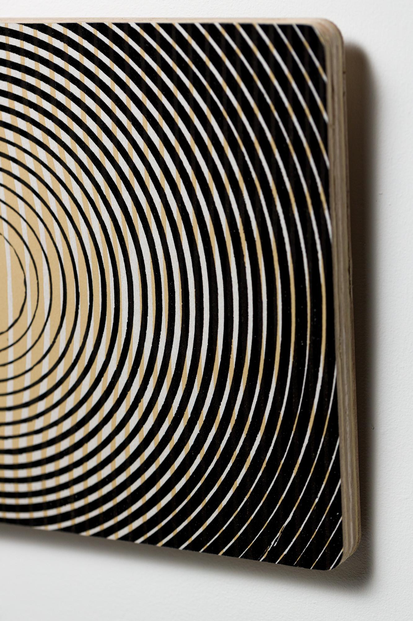 „Follow Me“, Abstrakte Muster, Geometrische Abstraktion, Holzschnitt-Monogramm auf Tafel (Zeitgenössisch), Print, von Alexis Nutini