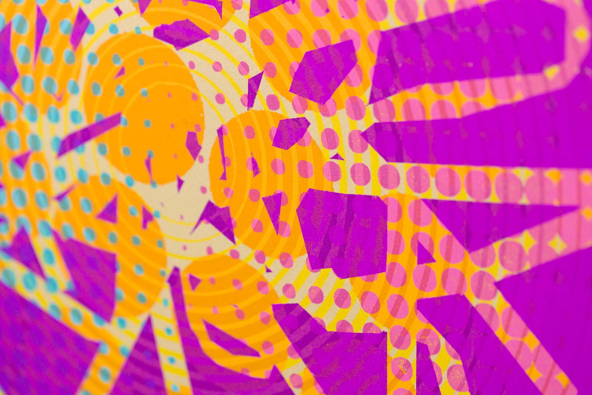 Abstrakte Muster „High and Low III“, geometrische Abstraktion, Holzschnitt-Monogramm (Zeitgenössisch), Mixed Media Art, von Alexis Nutini