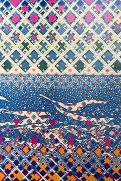 "Huipil III", Abstract Patterns, Geometric Abstraction, Woodcut