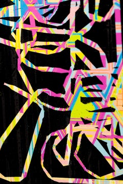 « Olddies I », motifs abstraits, abstraction géométrique, monogravure sur panneau