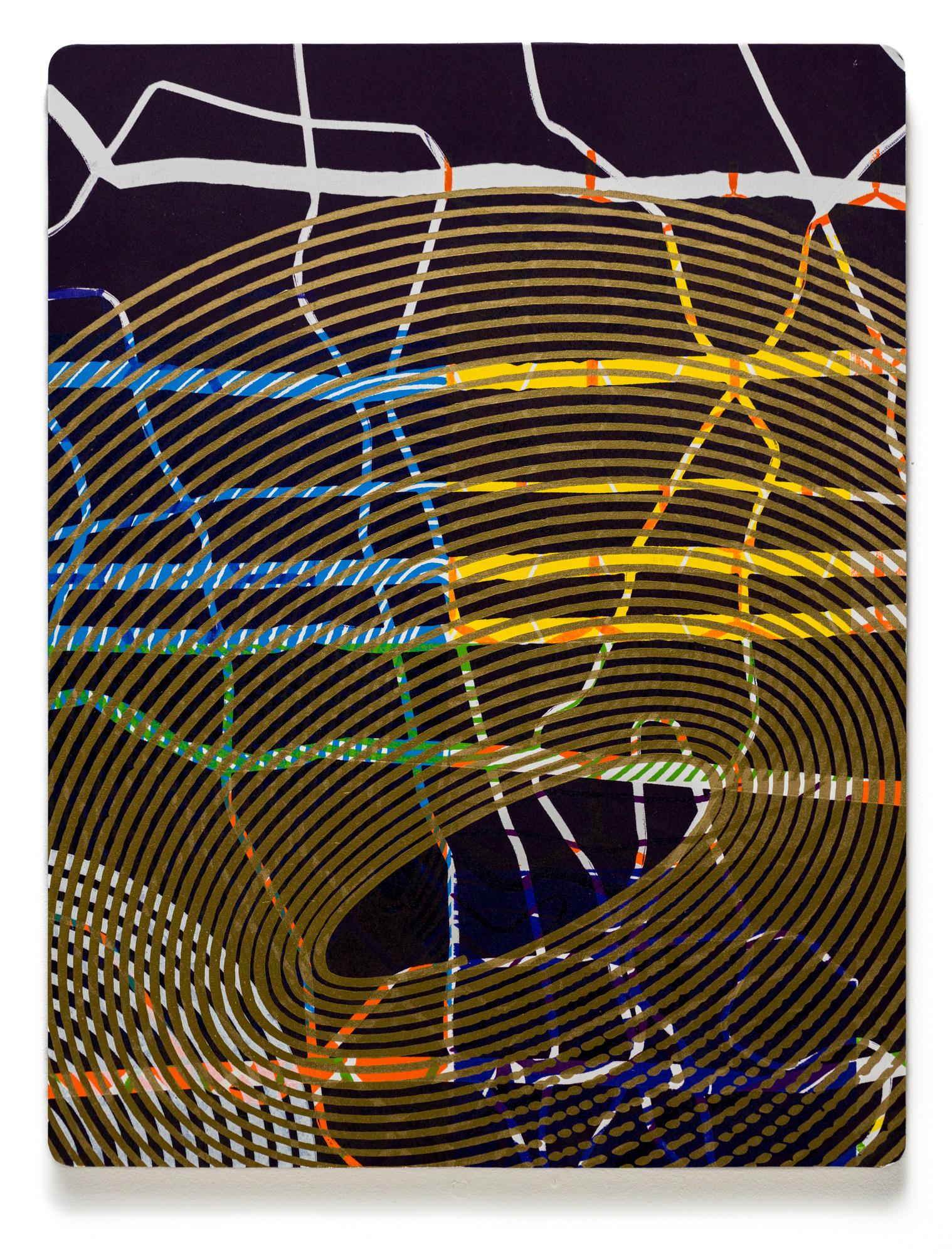 Alexis Nutini Abstract Print - "Oldies Swing", Abstract Patterns, Geometric Abstraction, Woodcut, Monoprint