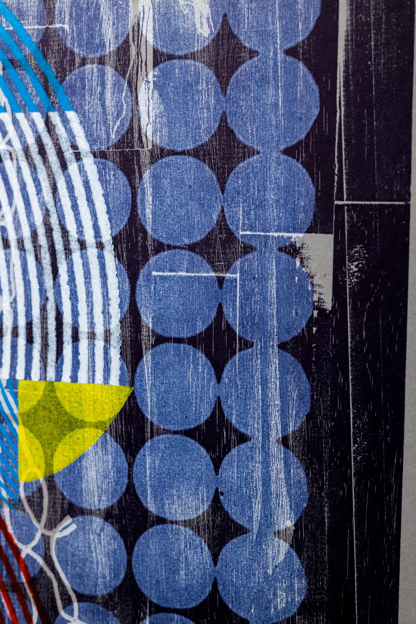 „Philly Street II“, Abstrakte Muster, Geometrische Abstraktion, Holzschnitt-Monogramm  im Angebot 8