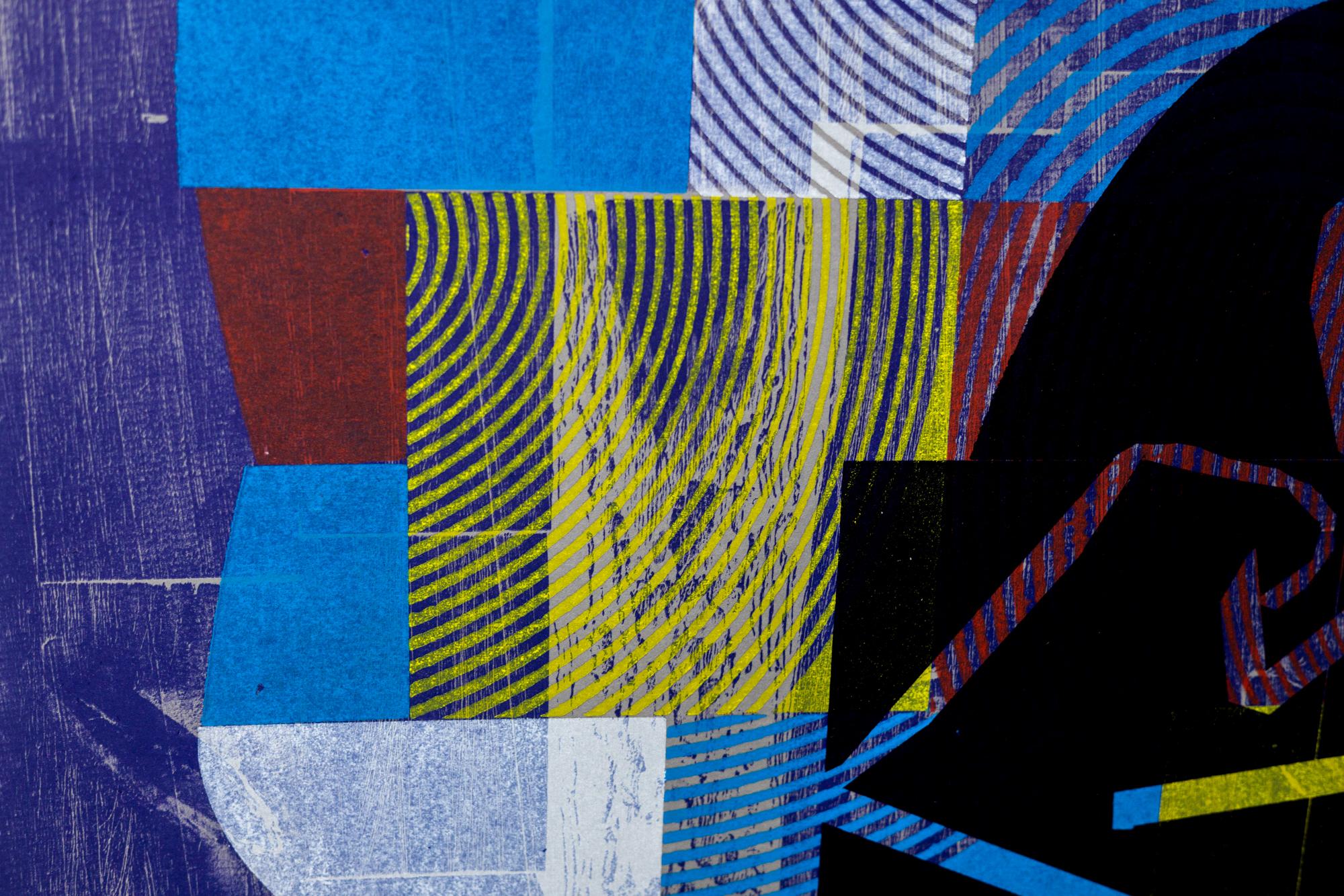 „Philly Street IV“, Abstrakte Muster, Geometrische Abstraktion, Holzschnitt-Monogramm  im Angebot 7