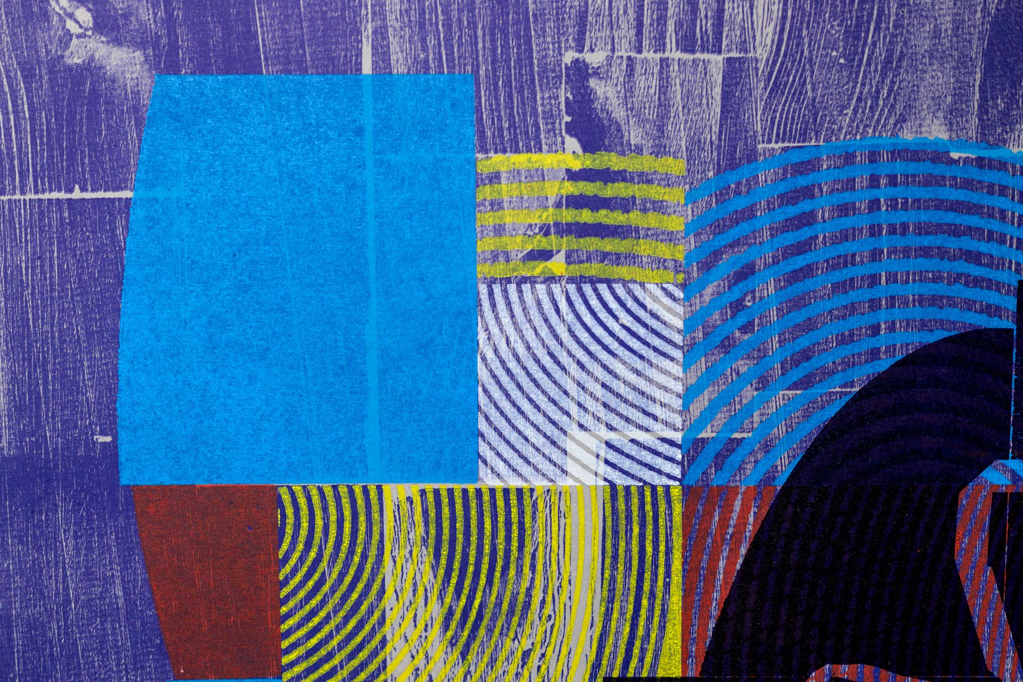 „Philly Street IV“, Abstrakte Muster, Geometrische Abstraktion, Holzschnitt-Monogramm  im Angebot 1