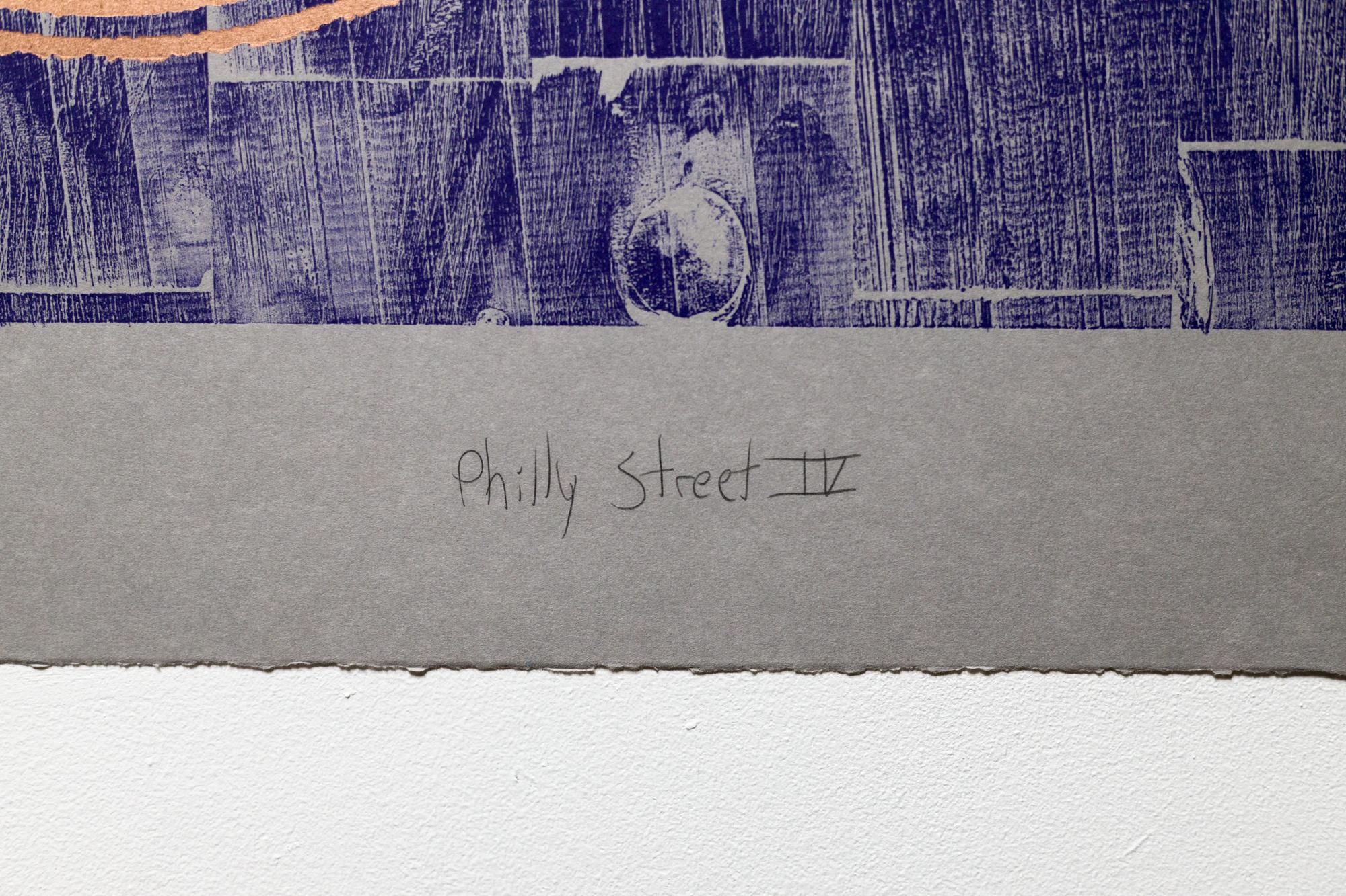 „Philly Street IV“, Abstrakte Muster, Geometrische Abstraktion, Holzschnitt-Monogramm  im Angebot 4