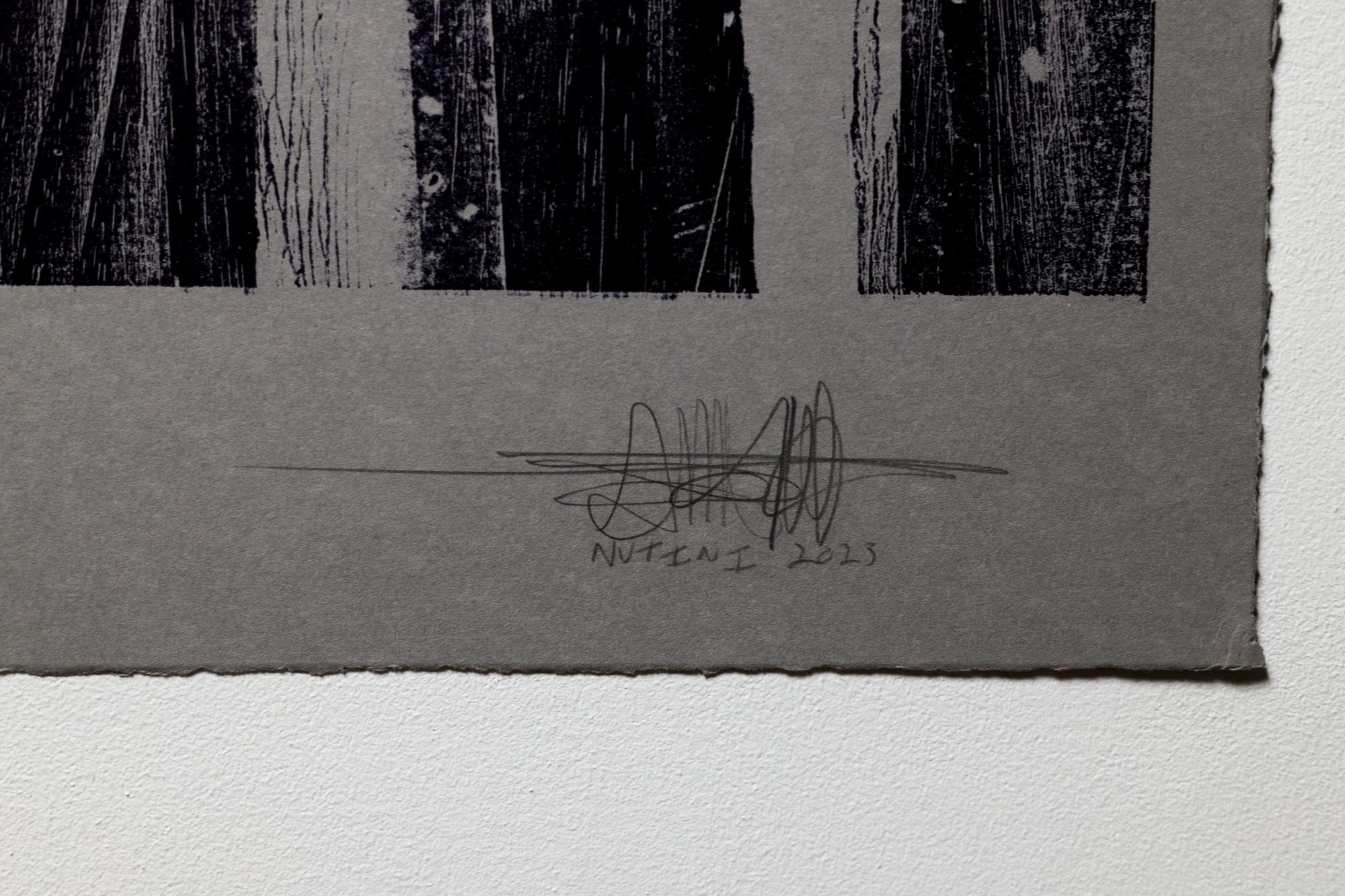 „Philly Street VII“, Abstrakte Muster, Geometrische Abstraktion, Holzschnitt-Monogramm im Angebot 6