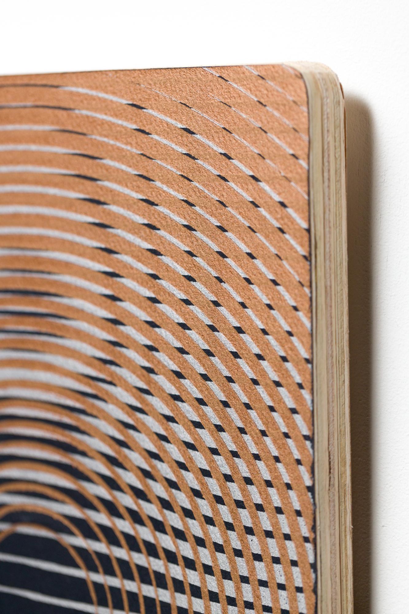 „Portal I“, Abstrakte Muster, Geometrische Abstraktion, Holzschnitt-Monogramm auf Tafel im Angebot 2