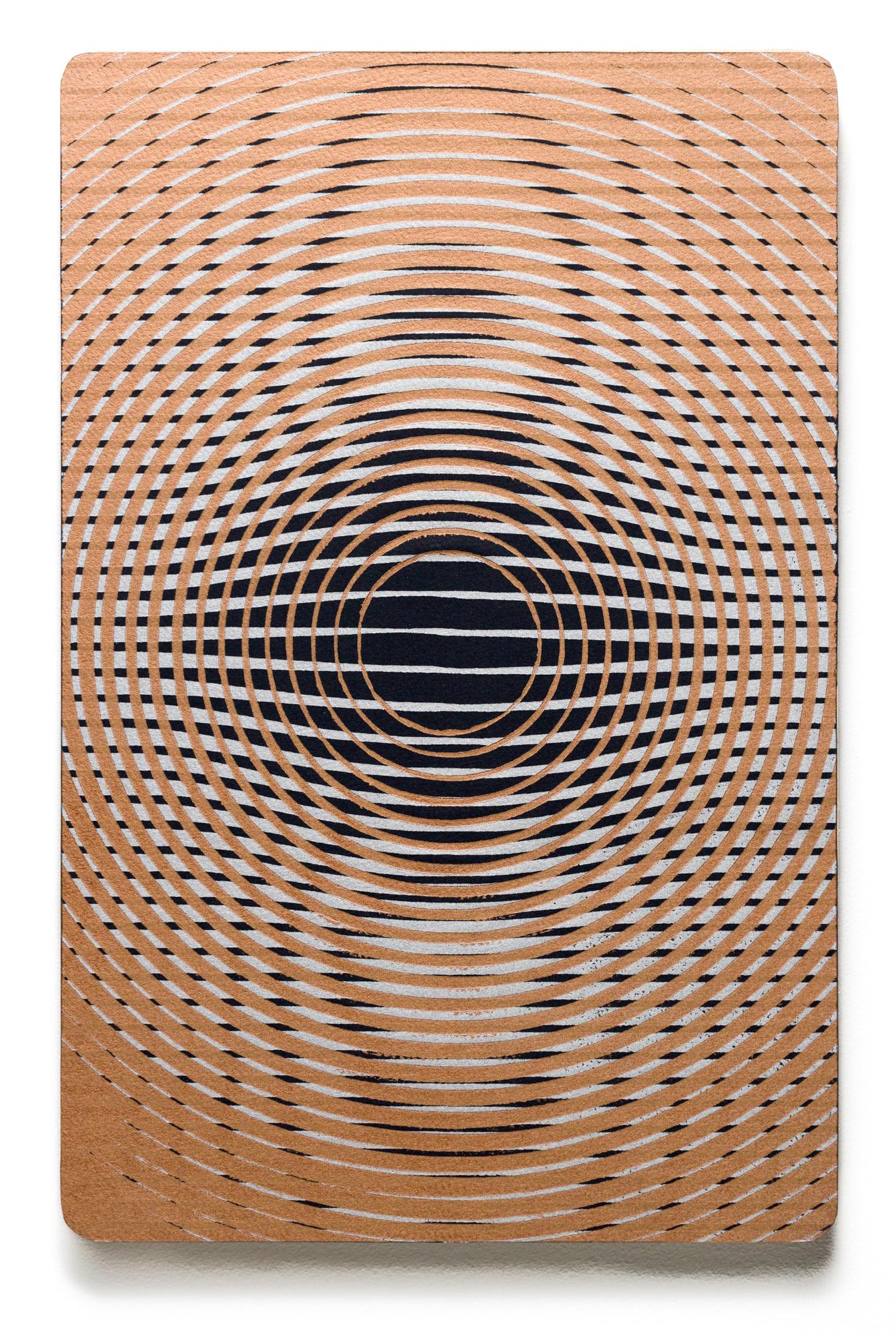 Alexis Nutini Abstract Sculpture – „Portal I“, Abstrakte Muster, Geometrische Abstraktion, Holzschnitt-Monogramm auf Tafel