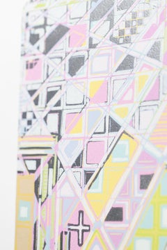 "Olas" Patrones Abstractos, Abstracción Geométrica, Xilografía, Monocopia sobre Panel