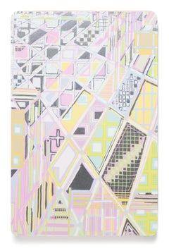 Abstrakte Muster „Waves“, geometrische Abstraktion, Holzschnitt, Monodruck auf Tafel