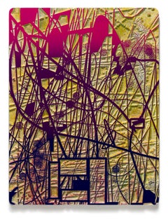 "Herramienta cubo", Patrones abstractos, Abstracción geométrica, Bloque de madera pintado
