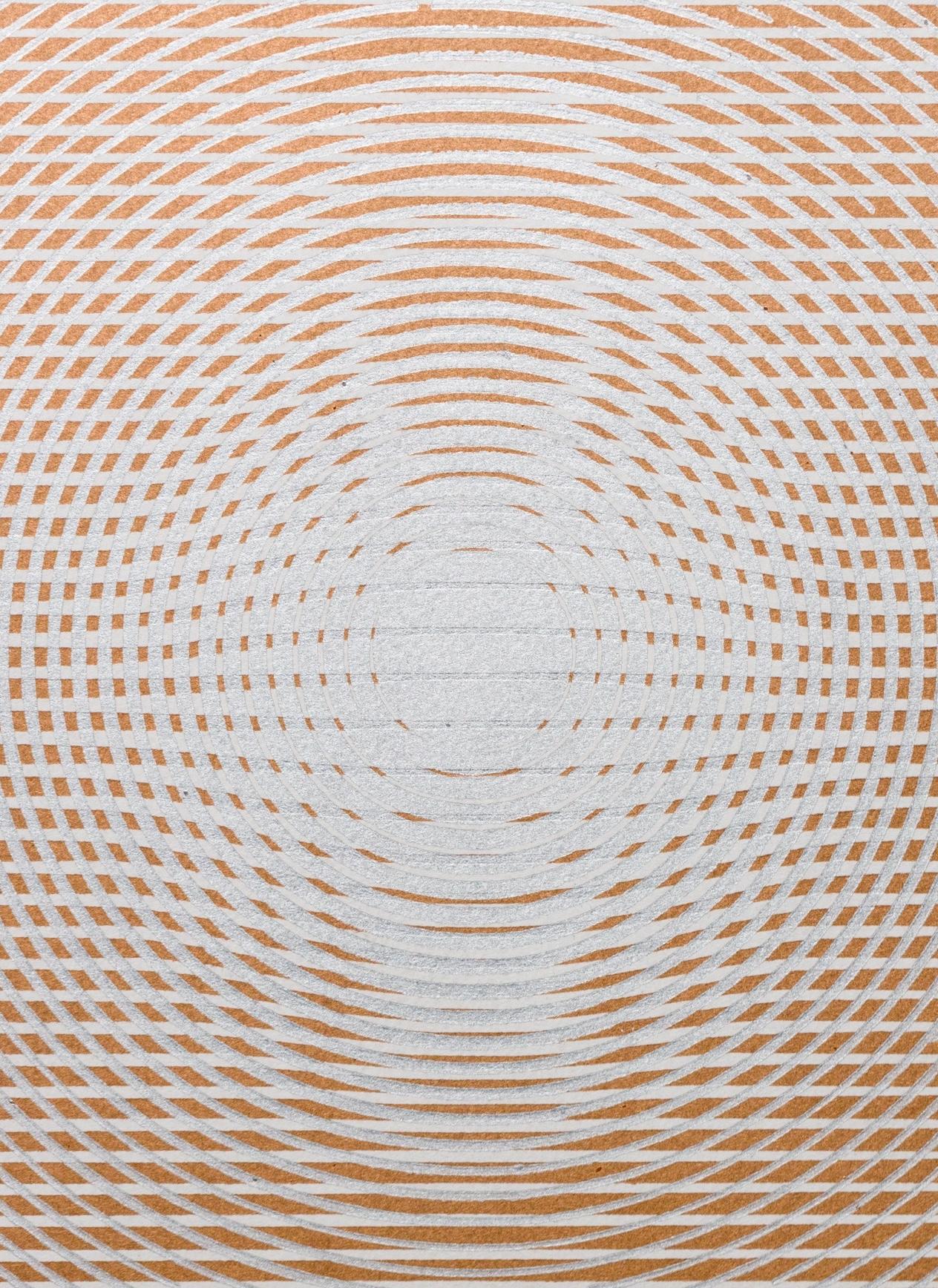 „Portalito“, Abstrakte Muster, Geometrische Abstraktion, Holzschnitt Monodruck im Angebot 1