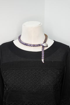 Alexis NY Diamond Ruby Enamel Serpent Necklace in 18K and Sterling