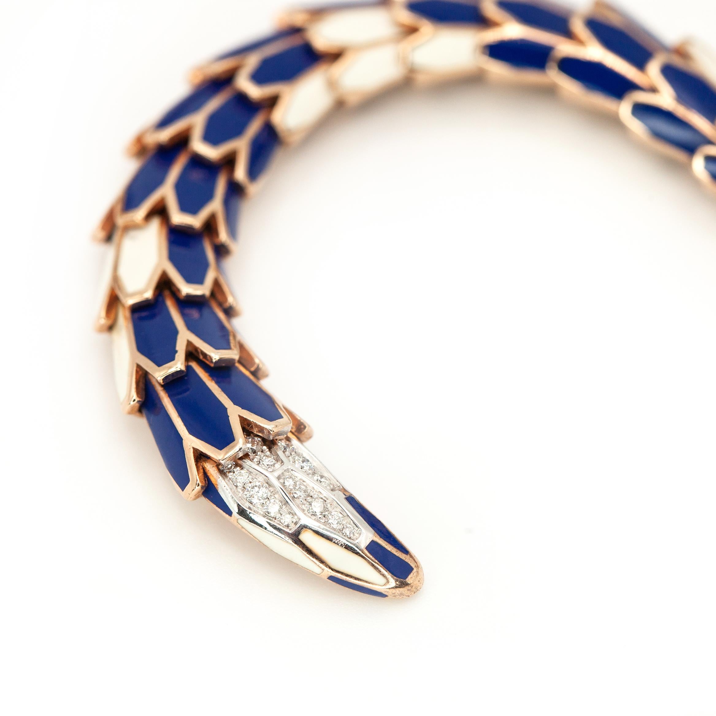 Collana Alexis NY con diamante, zaffiro e smalto, in oro 18 carati e sterling in vendita 2