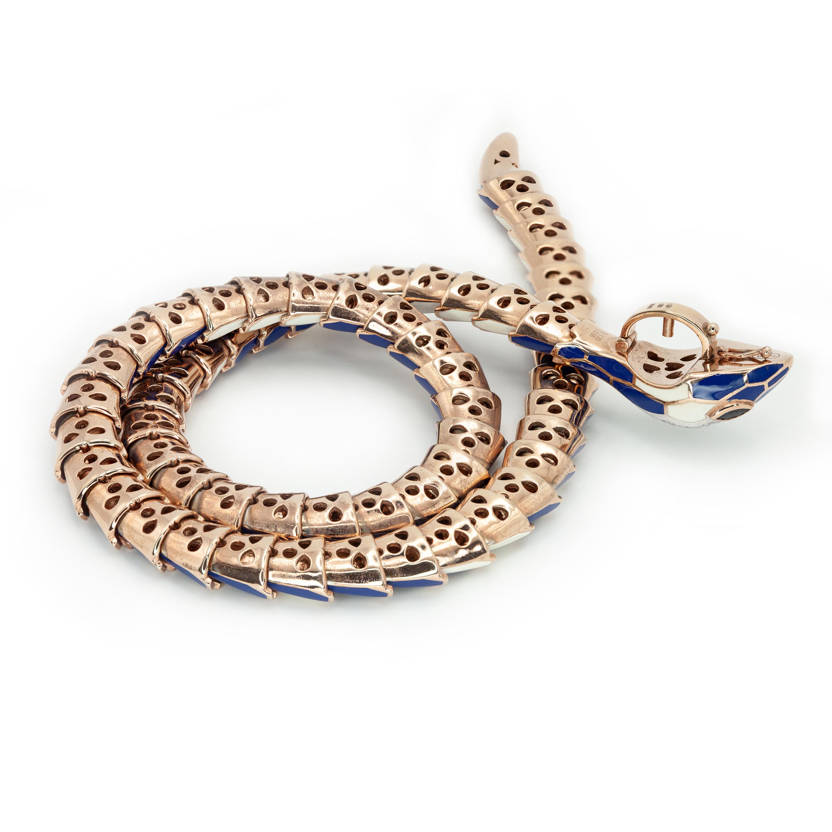 Collana Alexis NY con diamante, zaffiro e smalto, in oro 18 carati e sterling in vendita 3