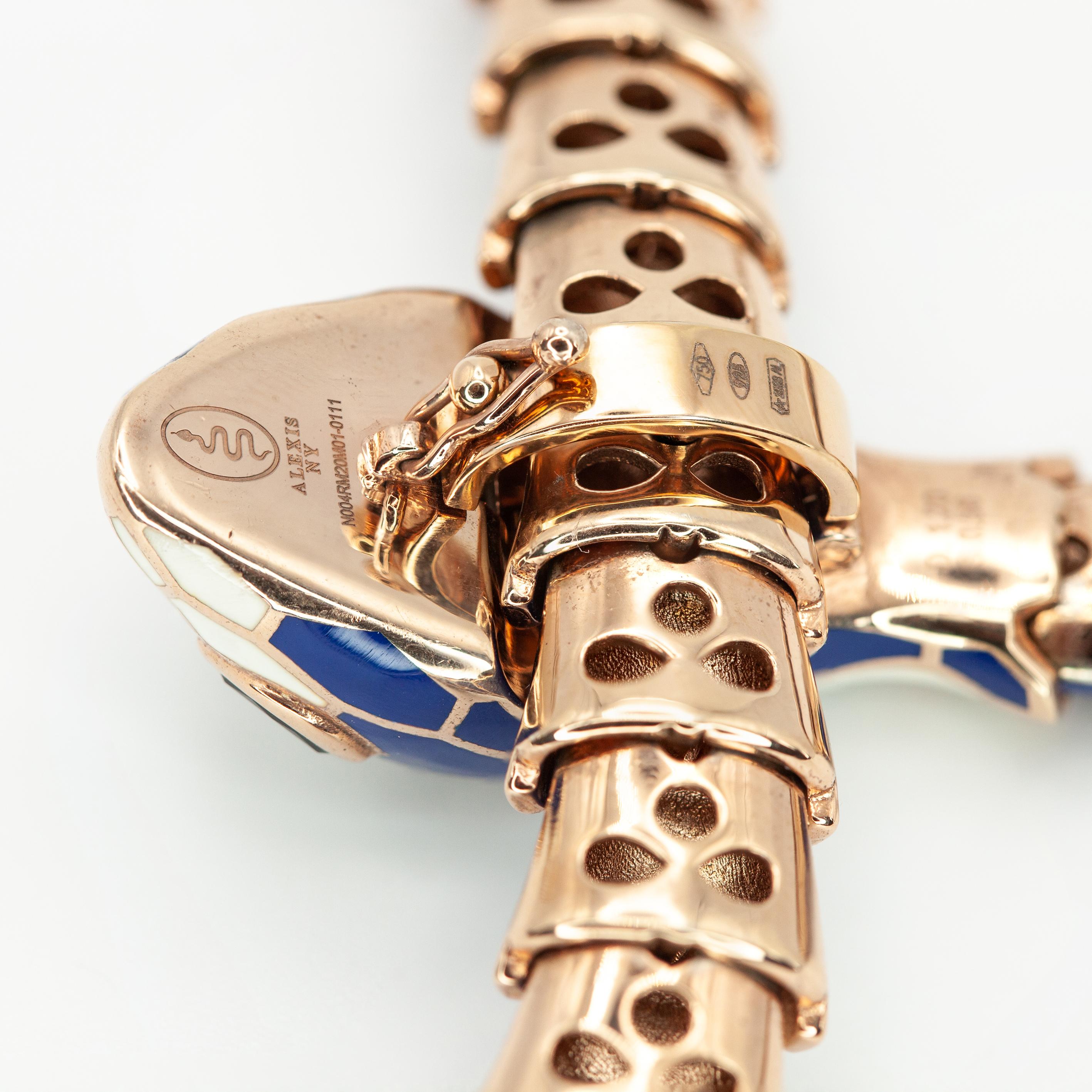 Collana Alexis NY con diamante, zaffiro e smalto, in oro 18 carati e sterling in vendita 4