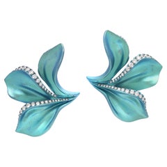 Alexis NY Pair of Diamond and Titanium Clip-on Earrings