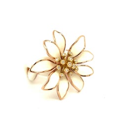 Alexis NY White Enamel Flower Ring