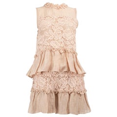 Alexis Pink Lace Tiered Top 
Skirt Set Size S