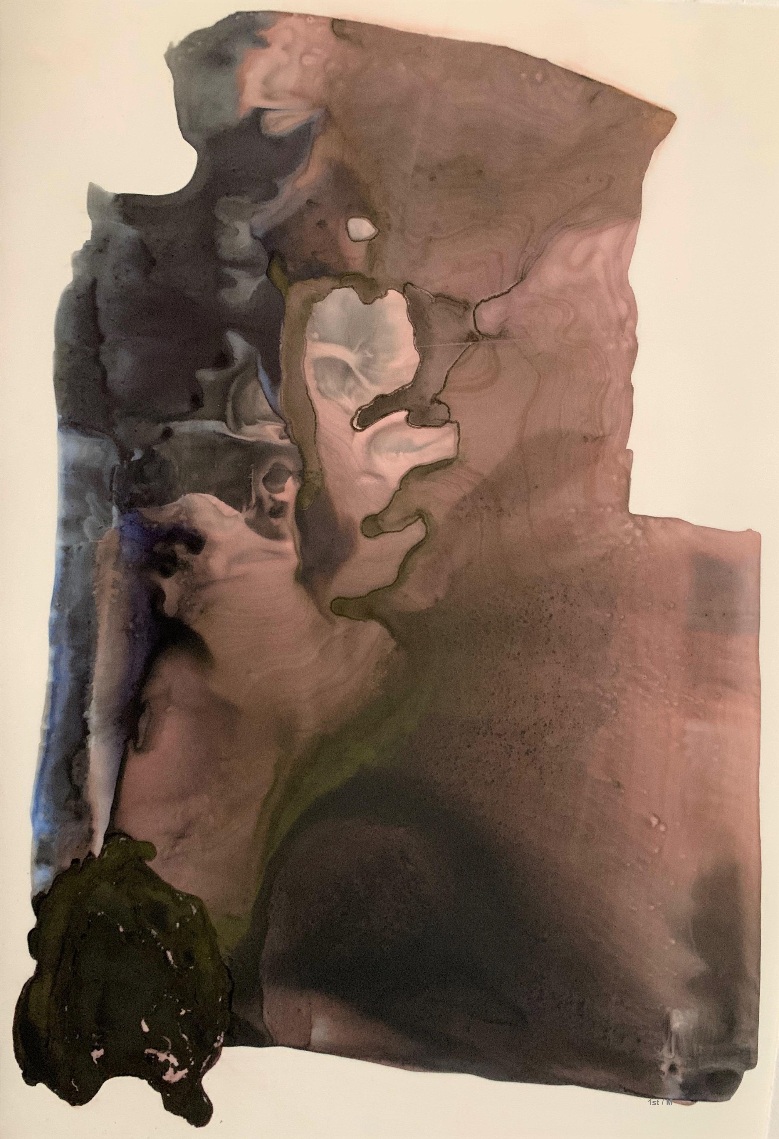 Alexis Portilla Figurative Painting – 26x18"  Tinte auf Mylar - auf Aquarellpapier aufgezogen - Bryce Canyon