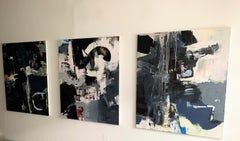 60 "x50" Pittura a olio - Pittura a olio contemporanea astratta Studio monocromatico 2