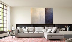 72 x 96 po / 6 x 8 pieds "Three of Us" Huile sur toile (huile minimaliste noire et blanche)