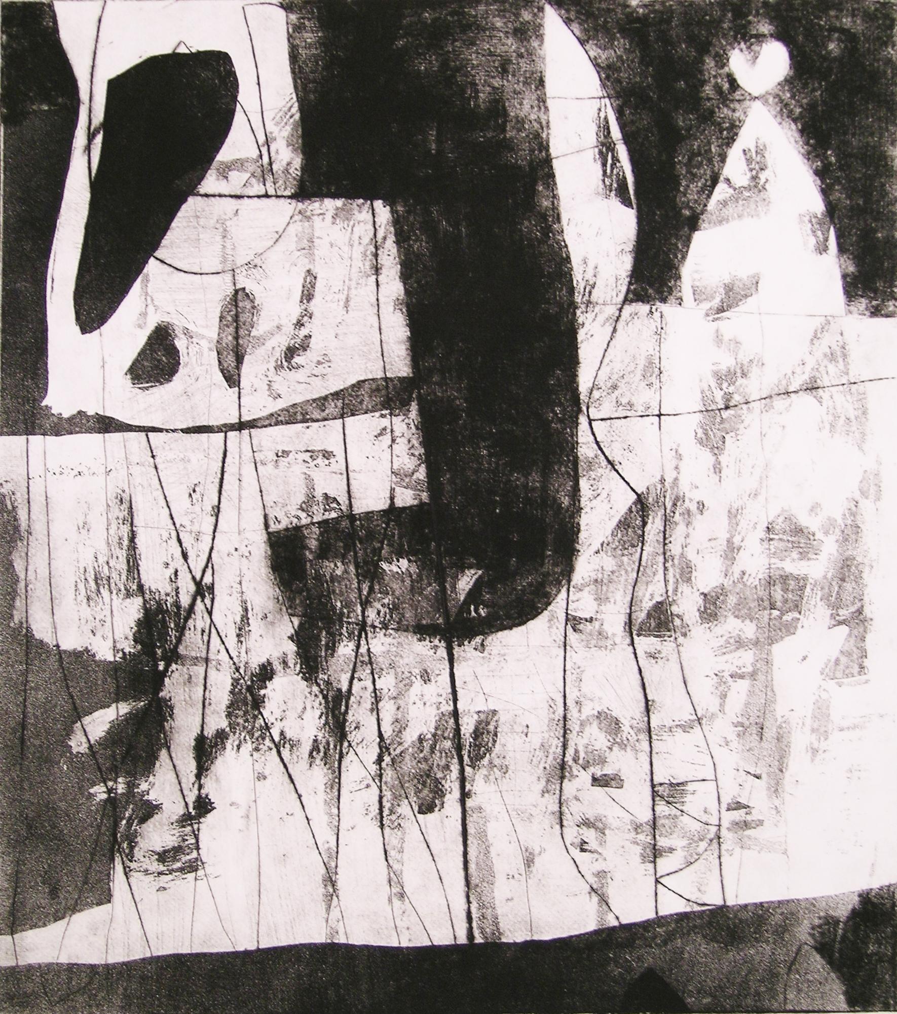40x30" - Impresión Abstracta en Blanco y Negro - sin enmarcar