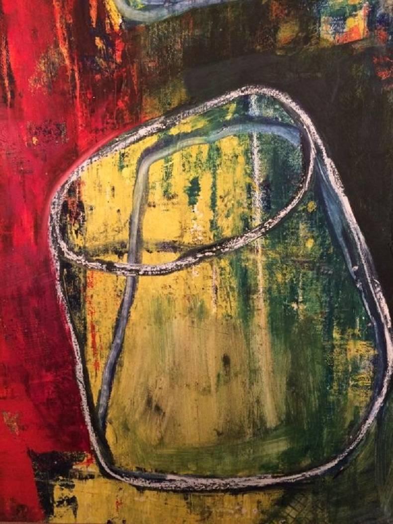 Abstract Oil painting on paper - Vessel Series n. 2  - Painting by Alexis Portilla