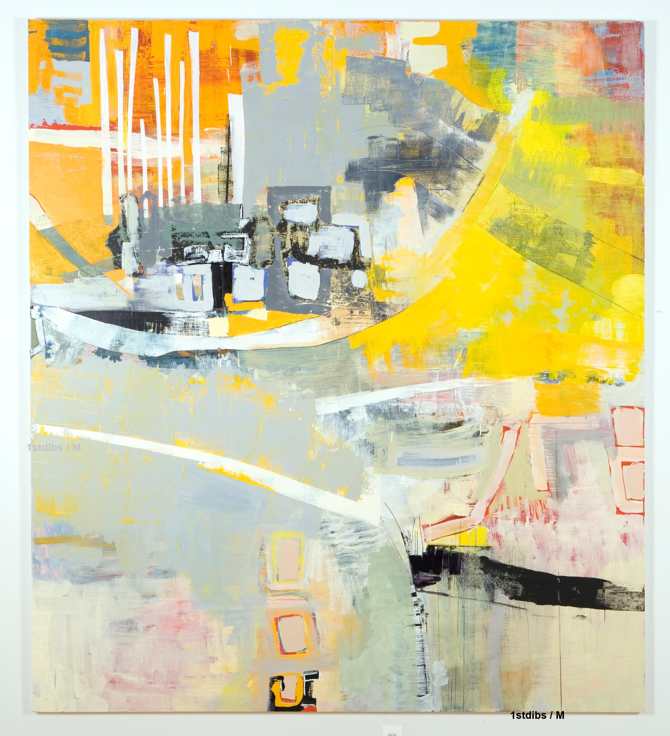 Court of the Red King - Oil on canvas Abstract Expressionist