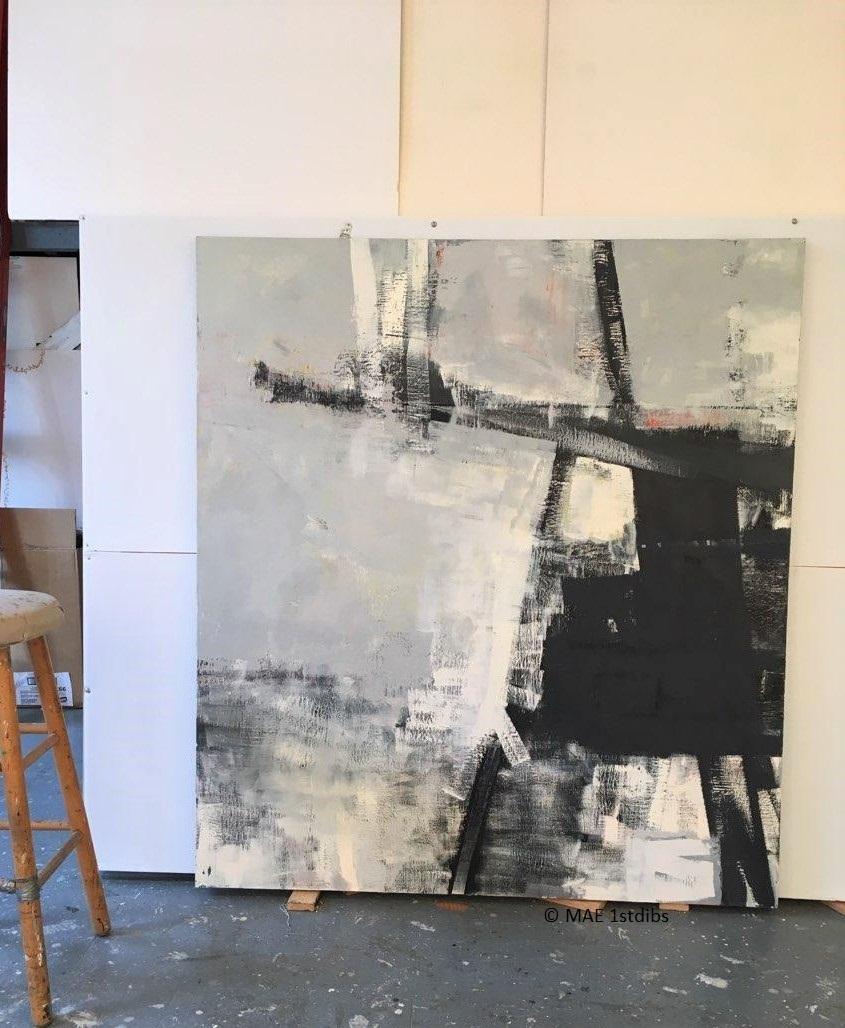 Gorgeous Large Monochromatic Oil on Canvas  - Painting by Alexis Portilla
