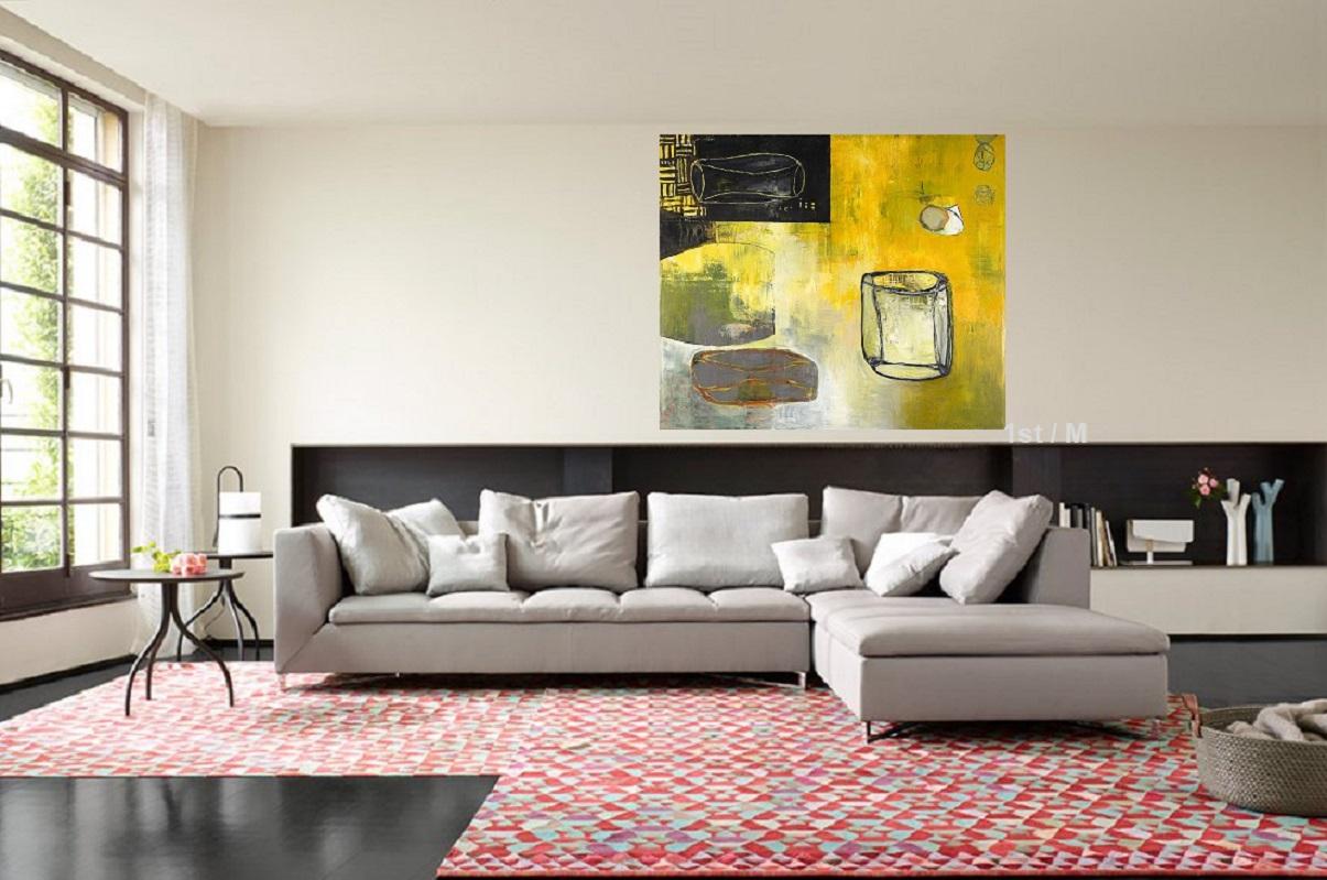 68 x 78 in. / 5.6 x 6.5 ft  oil on canvas abstract expressionist - Painting by Alexis Portilla