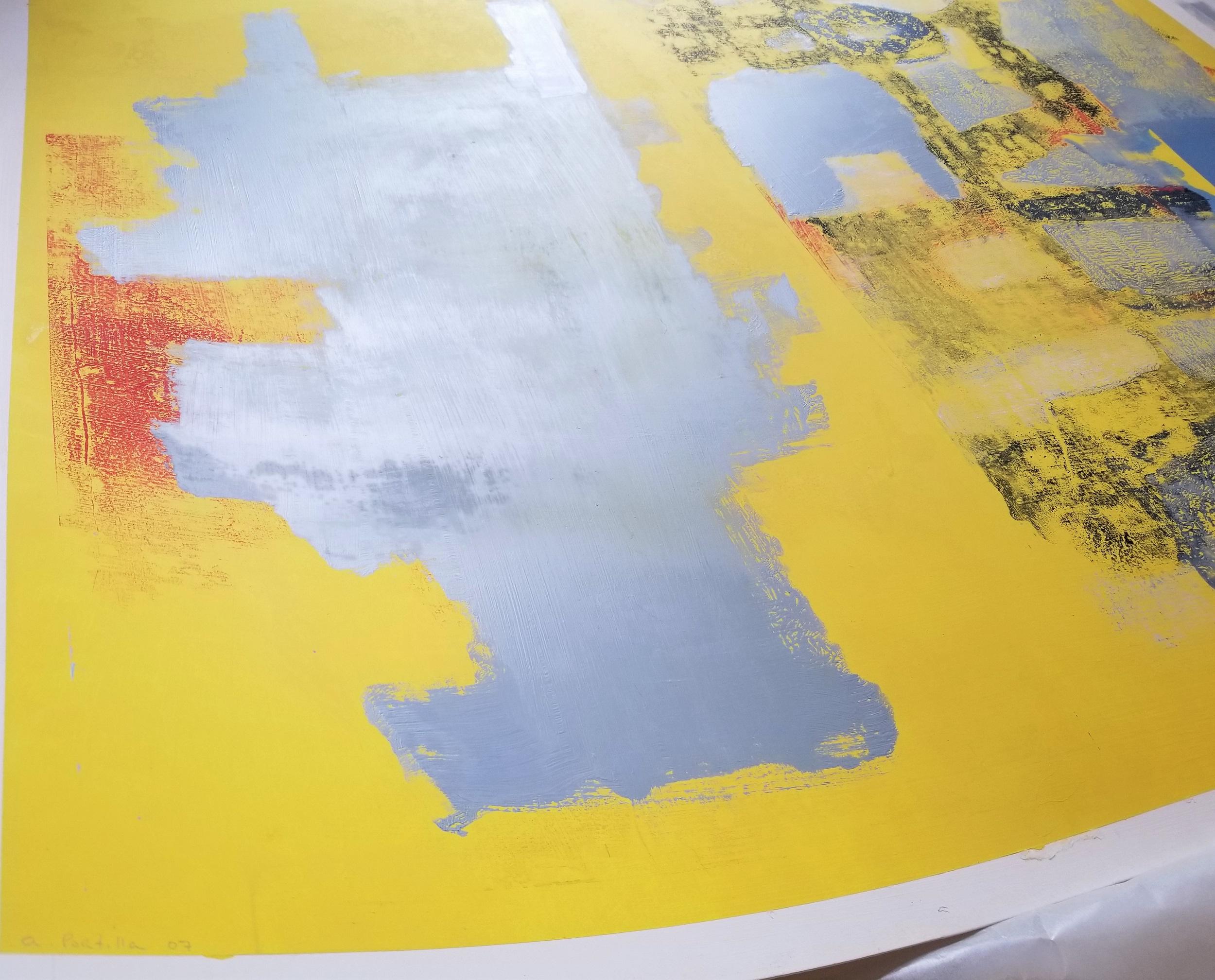 Grande peinture à l'huile abstraite - Code couleur I - non encadrée - Abstrait Painting par Alexis Portilla