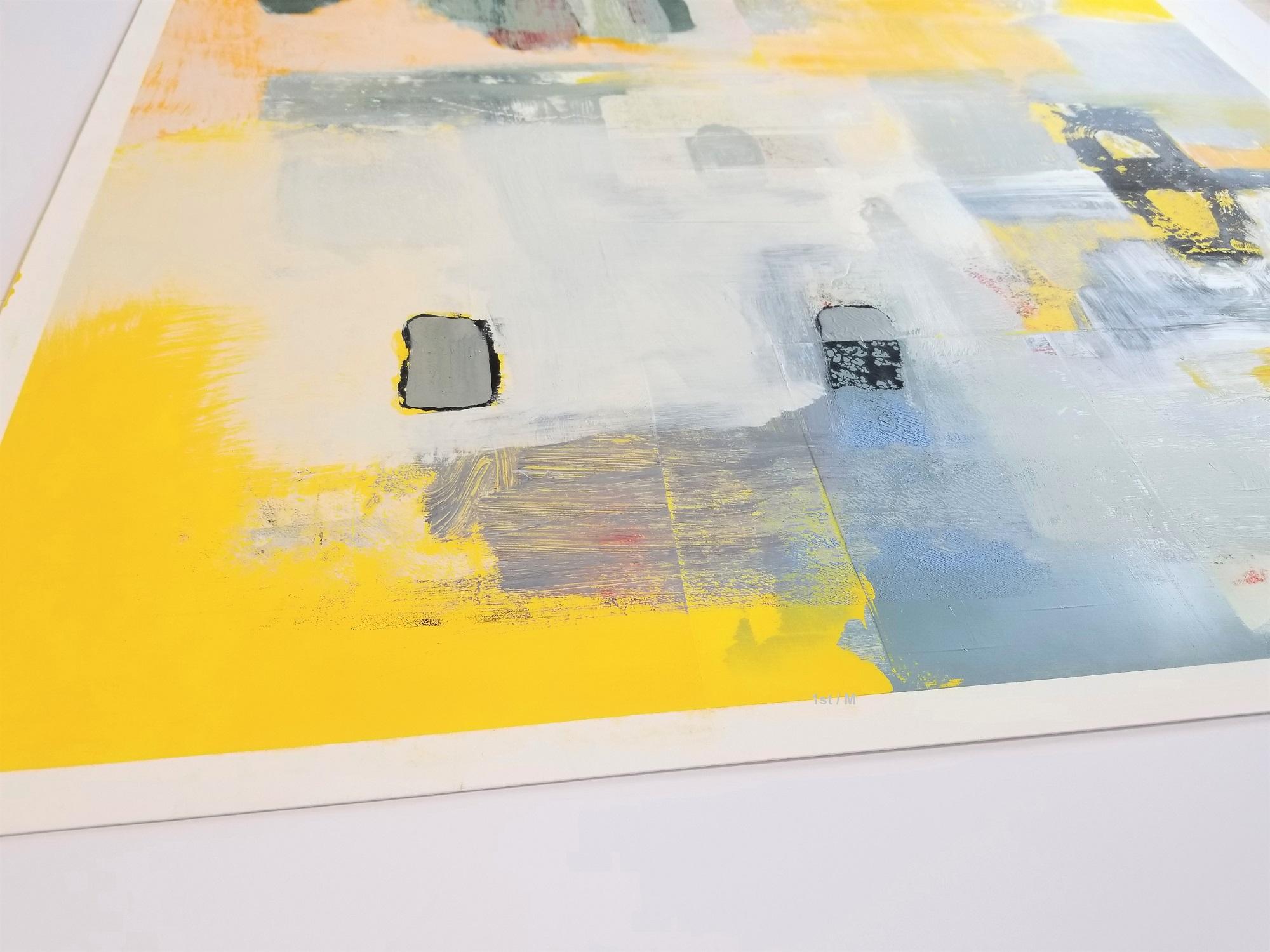Grande peinture à l'huile sur papier - Code de couleur II - non encadrée - Painting de Alexis Portilla