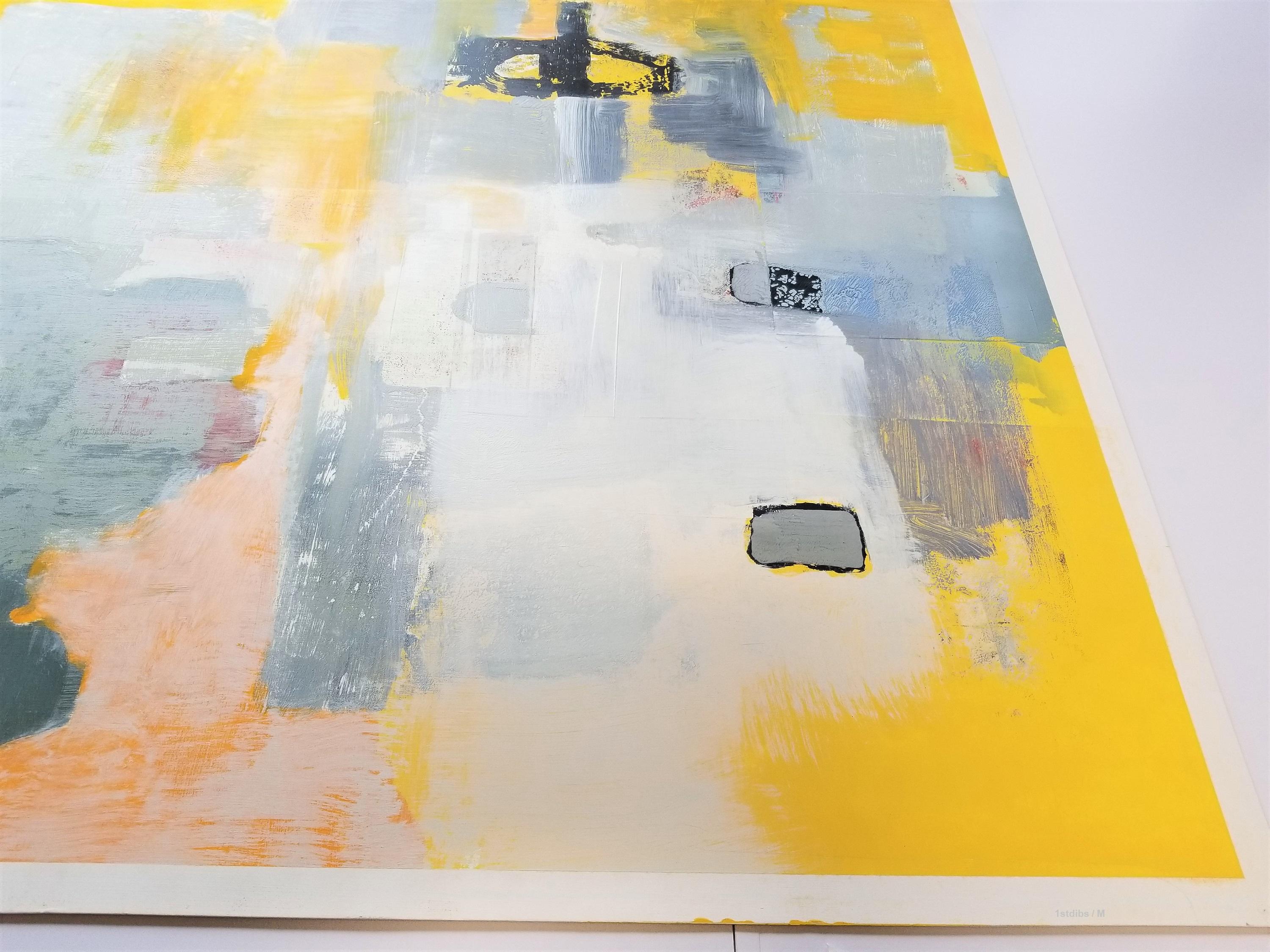 Grande peinture à l'huile sur papier - Code de couleur II - non encadrée - Abstrait Painting par Alexis Portilla