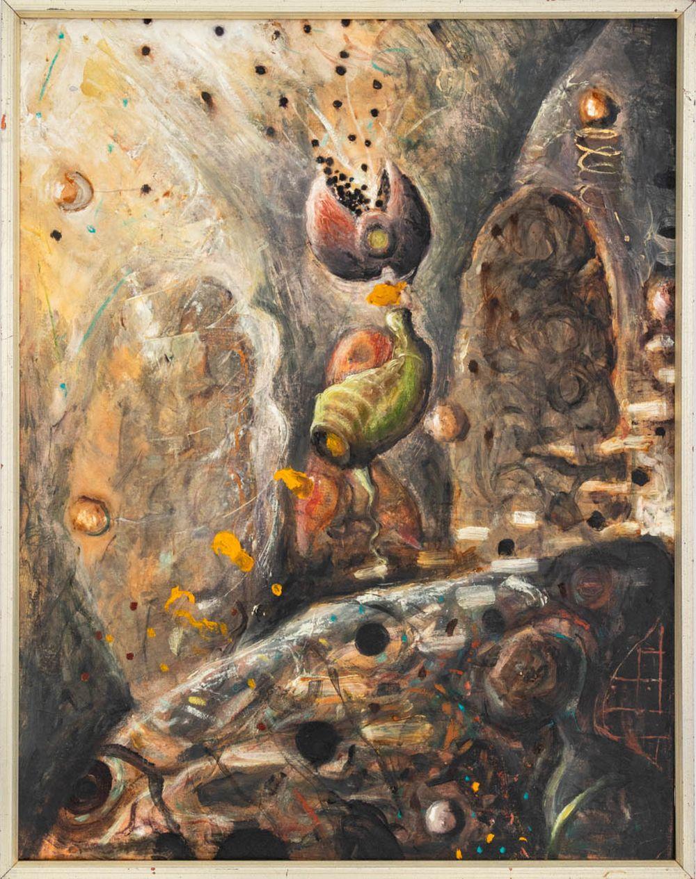 Alexis Rockman Figurative Painting – "Lat Vs. Lang"