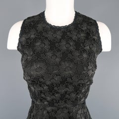 ALEXIS Size XS Black Lace Open Back Flair Skirt Cocktail Dress